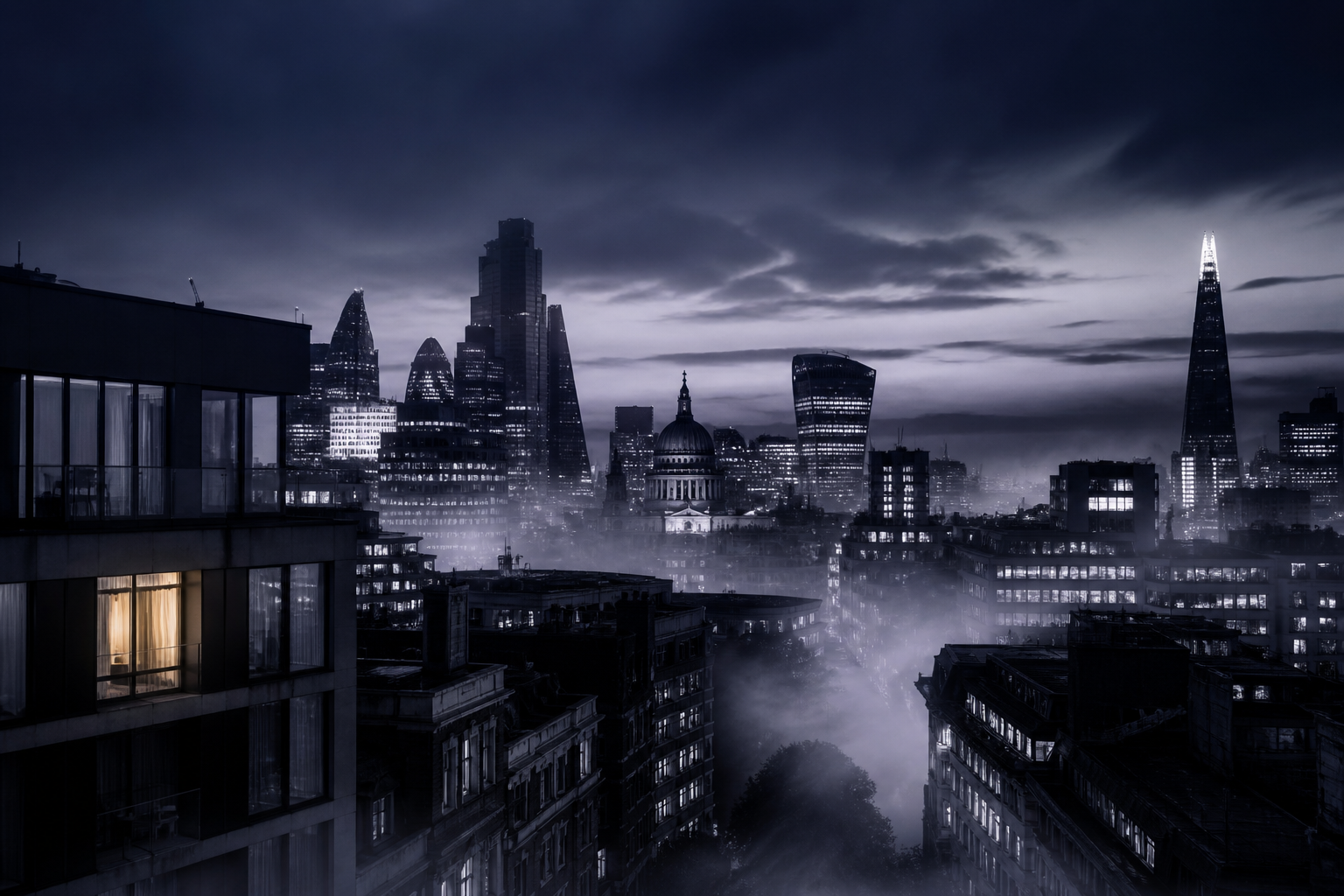 City dusk skyline atmosphere for Coventry corridor travel